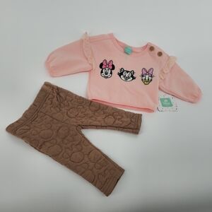 Disney Baby Girls Minnie Mouse Outfit Set 0–3 Months NWT.     I#035